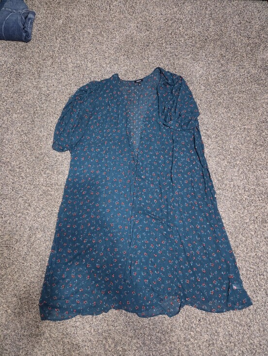 torrid Dresses & Skirts - Teal Floral Short-Sleeve Dress